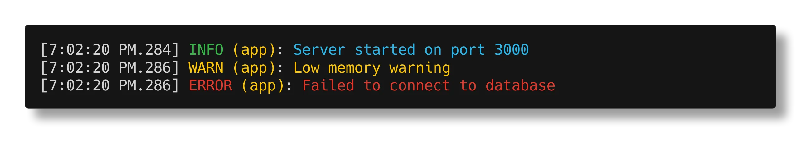 Quick start output